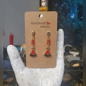 Handmade Gold Watermelon Hypoallergenic Earrings